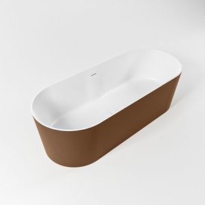 Mondiaz Noble vrijstaand bad solid surface 180x75cm kleur Rust met Talc
