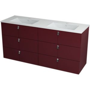 Mitra Onderkast incl. wastafel 3 lades 150x70x46cm claret