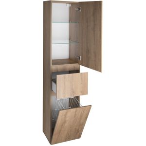 Aqualine Altair kolomkast met wasmand 184x40 eiken Aqualine Altair kolomkast met wasmand 184x40 eiken emporioOpening Rechts