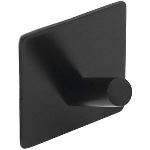 Sapho zelfklevende handdoekhaak mat zwart  Vierkant
