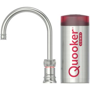 Quooker Classic Nordic Round Single Tap kokend waterkraan met COMBI boiler RVS