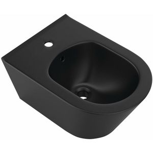 Sapho Avva randloos hangend bidet 35,5x53 mat zwart