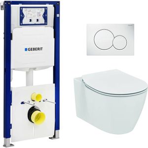 Complete Geberit UP320 set met Ideal Standard Connect Aquablade toilet