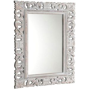 Scule spiegel op frame 70x100cm wit