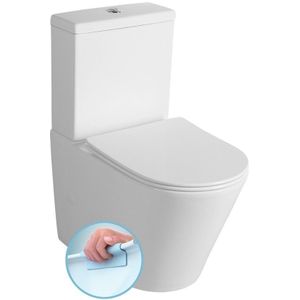 Paco rimless compact staand toilet met spoelsysteem wit