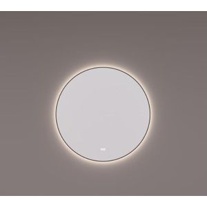 Hipp-Design spiegel rond met LED verlichting 70x70 mat zwart