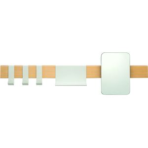 Sealskin Brix houten kapstok inclusief spiegel 12.5x72x20 cm wit