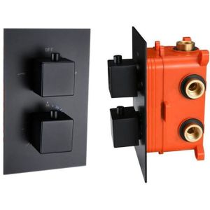 Best Design Stylmo inbouwthermostaat met inbouw box 2- weg mat zwart
