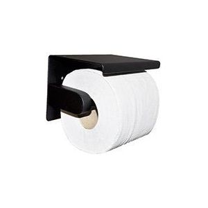 Wiesbaden Brush enkele toiletrolhouder mat zwart