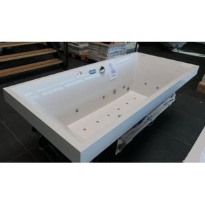 Villeroy & Boch Squaro bubbelbad met Excellent systeem en verlichting 180x80 wit