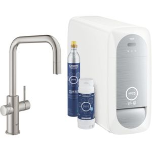 Grohe Blue Home keukenkraan starterkit met u-uitloop Supersteel