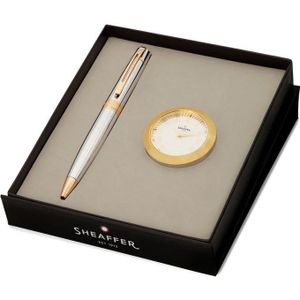 Giftset Sheaffer 300 Bright Chrome GT & Table Clock