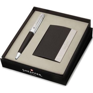 Giftset Sheaffer 300 Black & Chrome Cap CT & Credit Card Holder