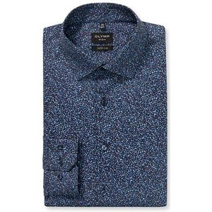 OLYMP No. Six Overhemd, super slim, New York Kent, Marineblauw
