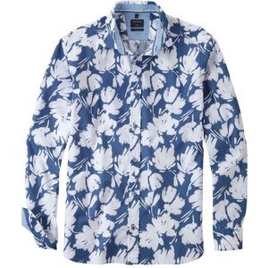 OLYMP Casual Overhemd, regular fit, Kent, Blauw