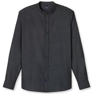 OLYMP Casual Overhemd, regular fit, Opstaande kraag, Zwart
