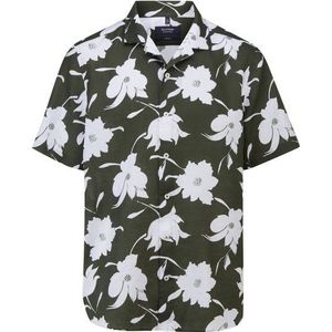 OLYMP SIGNATURE Casual Overhemd, tailored fit, reverskraag, Olijfgroen