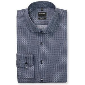 OLYMP No. Six Overhemd, super slim, Royal Kent, Marineblauw