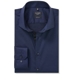 OLYMP No. Six Overhemd, super slim, Royal Kent, Marineblauw