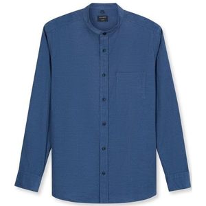 OLYMP Casual Overhemd, regular fit, Opstaande kraag, Blauw