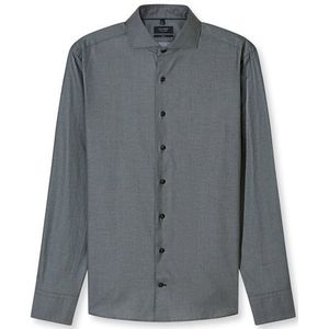 OLYMP SIGNATURE Casual Overhemd, tailored fit, Cutaway, Grijsgroen