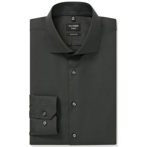 OLYMP No. Six Overhemd, super slim, Royal Kent, Grijsgroen