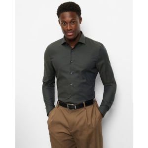 OLYMP No. Six Overhemd, super slim, Royal Kent, Grijsgroen
