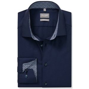 OLYMP - Luxor - Overhemd - Marine Blauw - Comfort Fit - Twill