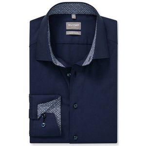 OLYMP - Luxor - Overhemd - Marine Blauw - Comfort Fit - Twill