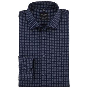 OLYMP No. Six 24/Seven Overhemd, super slim, Modern Kent, Marineblauw