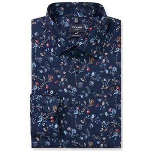 OLYMP Luxor Overhemd, modern fit, New Kent, Marineblauw