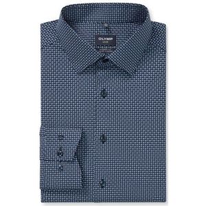 OLYMP Luxor 24/Seven Overhemd, modern fit, New Kent, Marineblauw