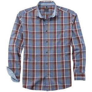 OLYMP - Casual - Overhemd - Rood - Poplinkatoen