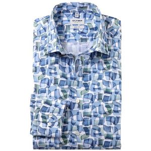 OLYMP Level Five Overhemd, body fit, New York Kent, Bleu
