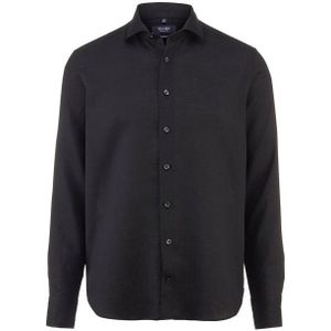 OLYMP SIGNATURE Casual Overhemd, tailored fit, Kent, Zwart
