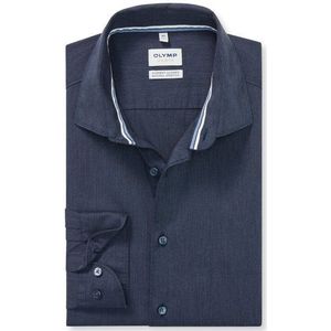 OLYMP Level Five garment washed Overhemd, body fit, Kent, Nachtblauw