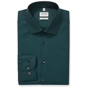 OLYMP Level Five Overhemd, body fit, New York Kent, Donkergroen