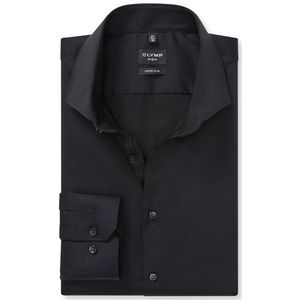 OLYMP No. Six Overhemd, super slim, Royal Kent, Zwart