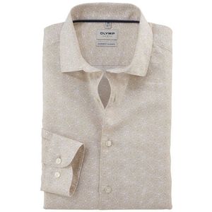 OLYMP Level Five garment washed Overhemd, body fit, Kent, Natuur