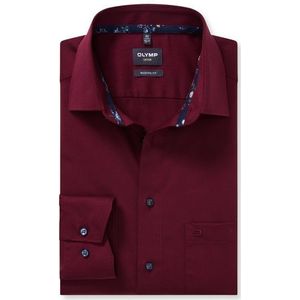 OLYMP Luxor Overhemd, modern fit, New Kent, Donkerrood