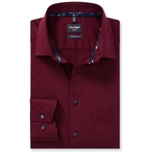 OLYMP Luxor Overhemd, modern fit, New Kent, Donkerrood