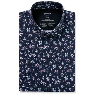 OLYMP Luxor 24/Seven Overhemd, modern fit, New Kent, Marineblauw