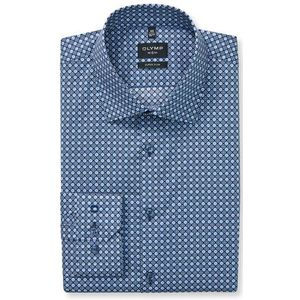 OLYMP No. Six Overhemd, super slim, New York Kent, Rookblauw