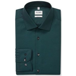 OLYMP Level Five Overhemd, body fit, New York Kent, Donkergroen