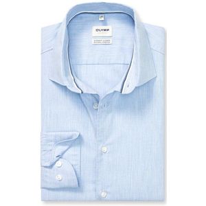 OLYMP Level Five garment washed Overhemd, body fit, Kent, Bleu