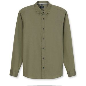 OLYMP Casual Overhemd, regular fit, Button-down, Olijfgroen