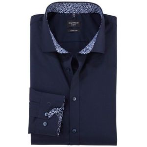 OLYMP No. Six Overhemd, super slim, Modern Kent, Kobaltblauw