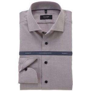 OLYMP SIGNATURE - Overhemd - Beige - Katoen - Kent Kraag