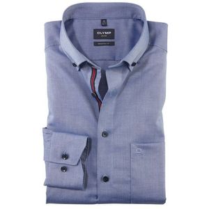 OLYMP Luxor Overhemd, modern fit, Button-down, Rookblauw