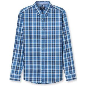 OLYMP Casual Overhemd, regular fit, Button-down, Blauw